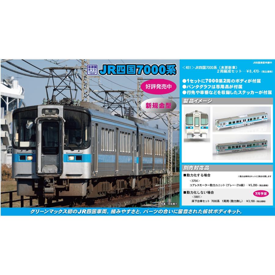 グリーンマックス JR四国7000系（未更新車）2両編成セット : グリーン