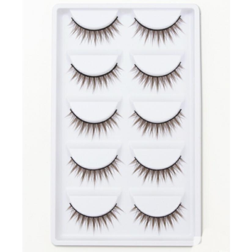 つけまつげブラウン 5個セット つけまつ毛 コスプレ つけま アイ