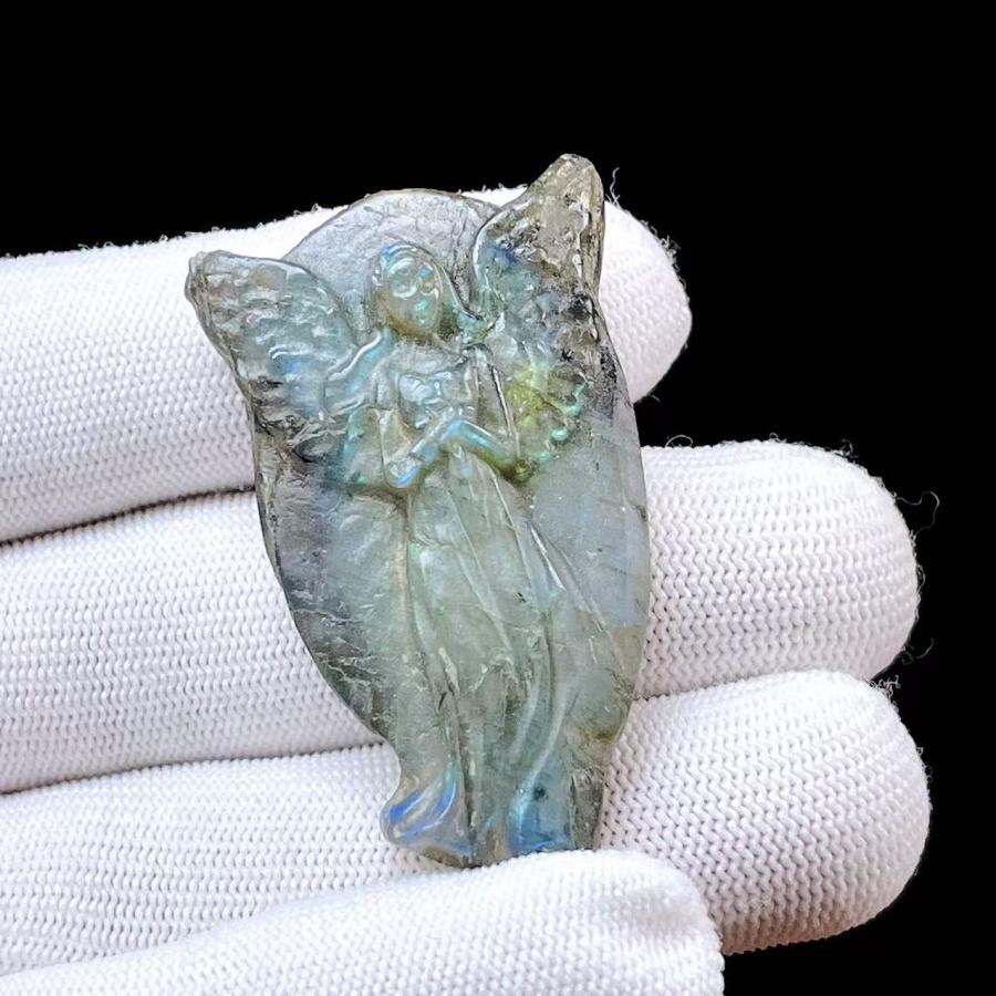 PROME 天然石 一点物 特別仕様品・ラブラドライト・彫刻品