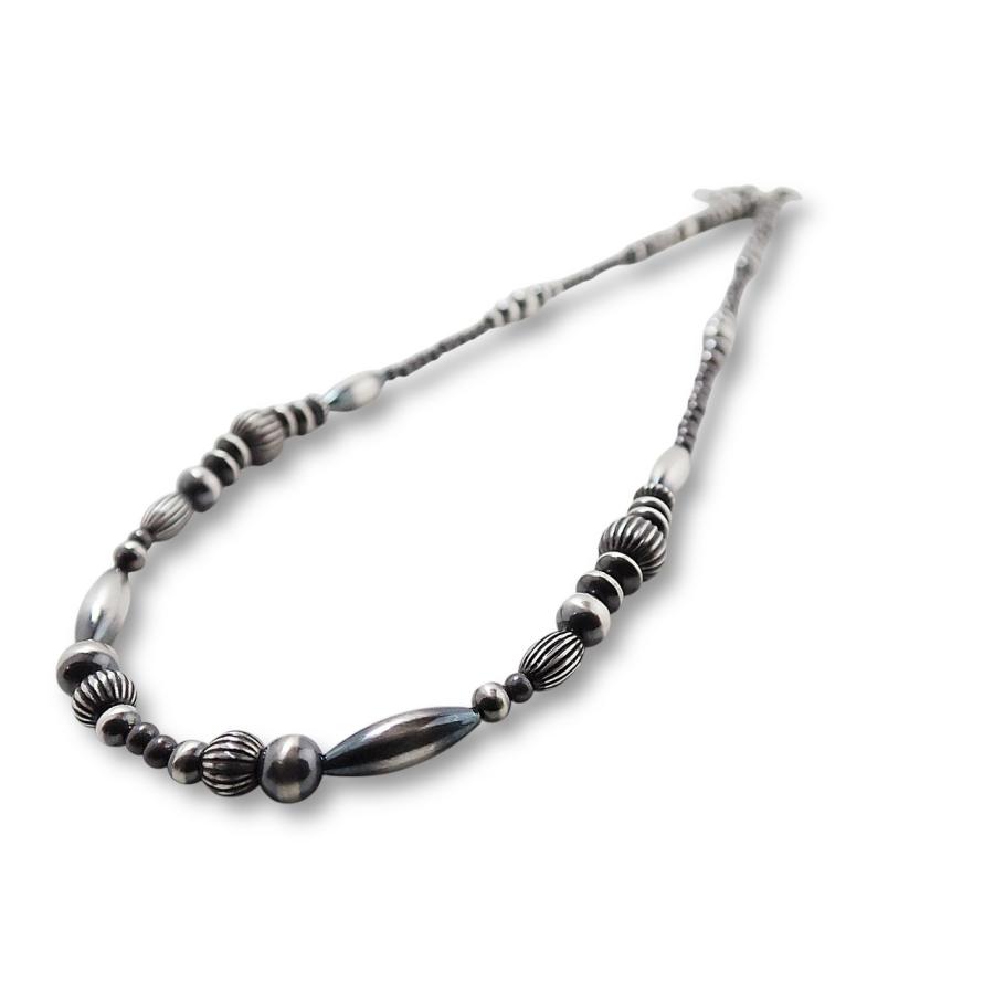 インディアンジュエリー ビーズ ネックレス シルバー925 チェーン