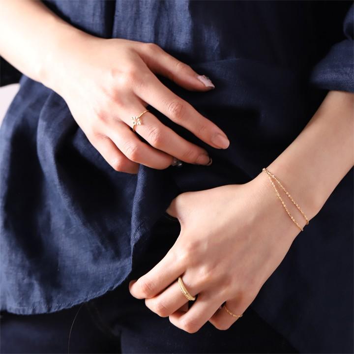 DEVAS 18金 リング k18 ピンキーリング k18リング スパイラル 18k 指輪