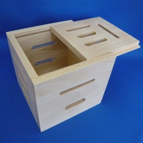 スリットボックス 木のおもちゃ ひも通し ビーズ あそび 知育 玩具