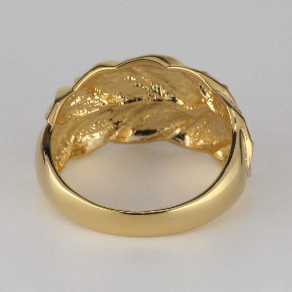 地金 リング k18 リーフ 葉っぱ 幅広 太め 指輪 18金 18k ゴールド