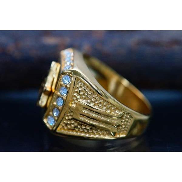 カレッジリング フリーメイソン 秘密結社 クリア ビーズ イエロー