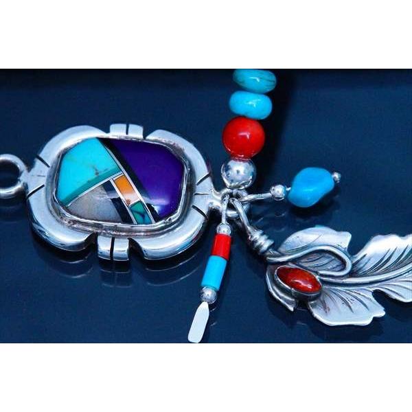 Indian Jewelry インディアンジュエリー フェザー 羽 ズニ族 天然石