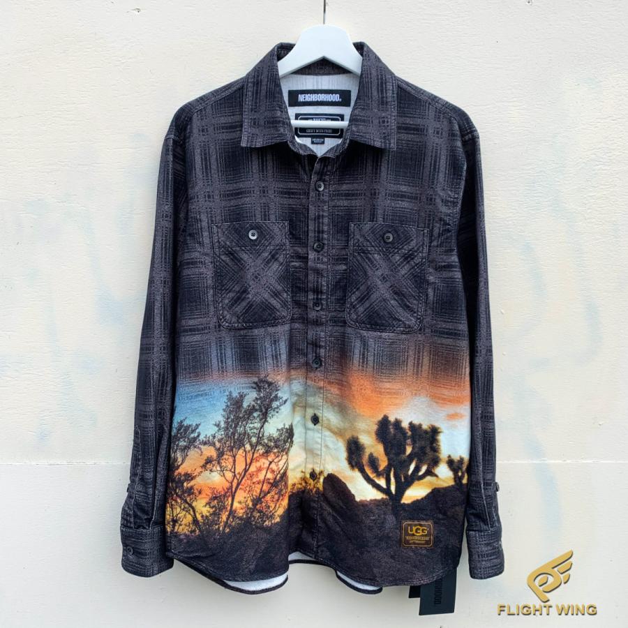 NEIGHBORHOOD 21AW LUMBERS長袖ネルシャツ XL ネイビー NEIGHBORHOOD
