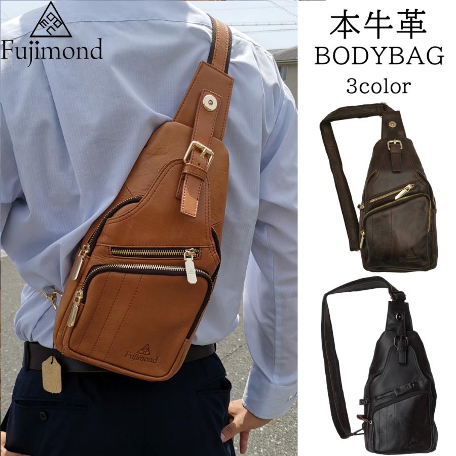 Fujimond ミッチス 本革 ボディバッグ ショルダーバッグ 斜め掛け