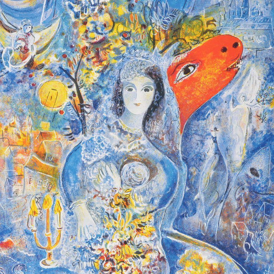 絵画販売 シャガール 愛しのベラ 額縁付き : 絵画販売のアート