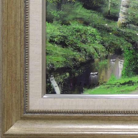 絵画 油絵 白樺林 （早瀬遼） 【肉筆】【油絵】【日本の風景】【10号