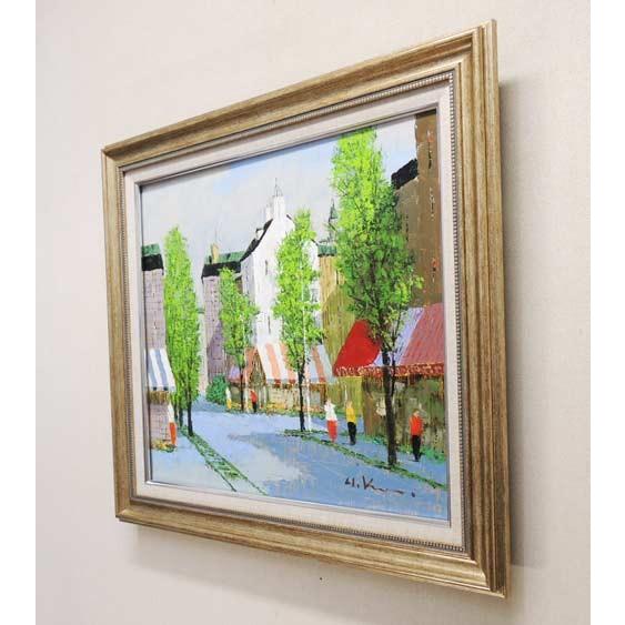 絵画 油絵 街角の風景（フランス・パリ） （黒沢久） 【肉筆】【油絵