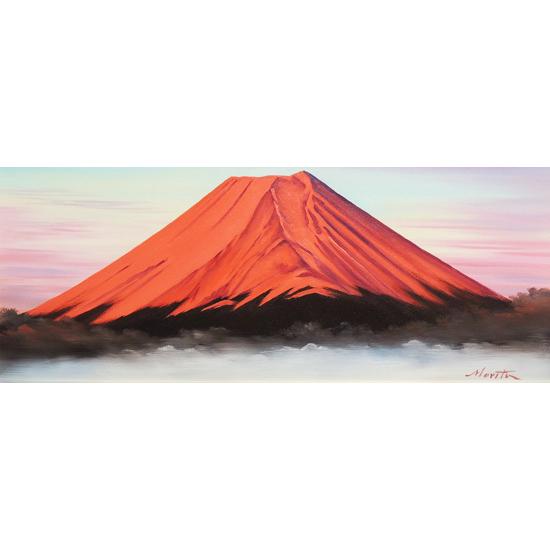 絵画 油絵 赤富士 （森田浩二） WF3号 【肉筆】【油絵】【富士】【横長