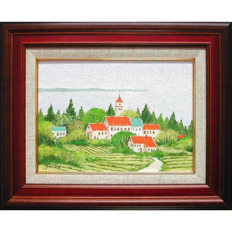 絵画 油絵 オーストリア・田舎風景 （加瀬洋子） 【肉筆】【油絵