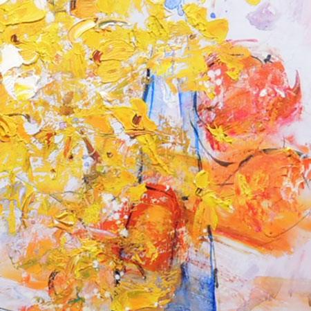 絵画 油絵 花とバイオリン F20号 （池田秀郎） 【肉筆】【油絵】【静物