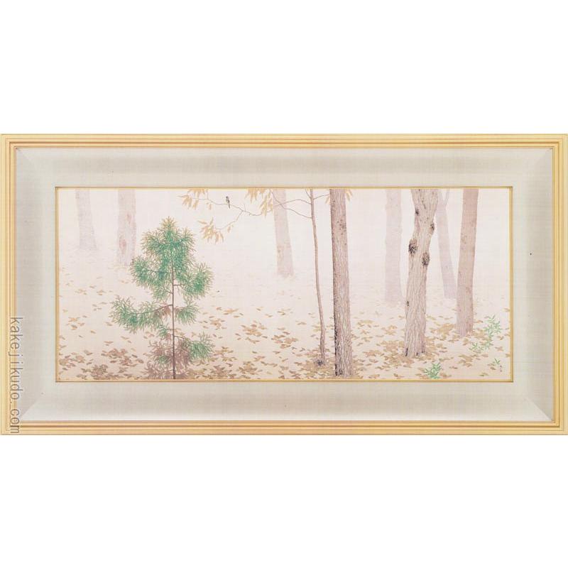 菱田春草 絵画 落葉・右隻 【複製】【美術印刷】【巨匠】【横長