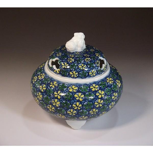 有田焼 染錦小花文様香炉｜陶芸作家 藤井錦彩 作 : 有田焼 藤井錦彩窯