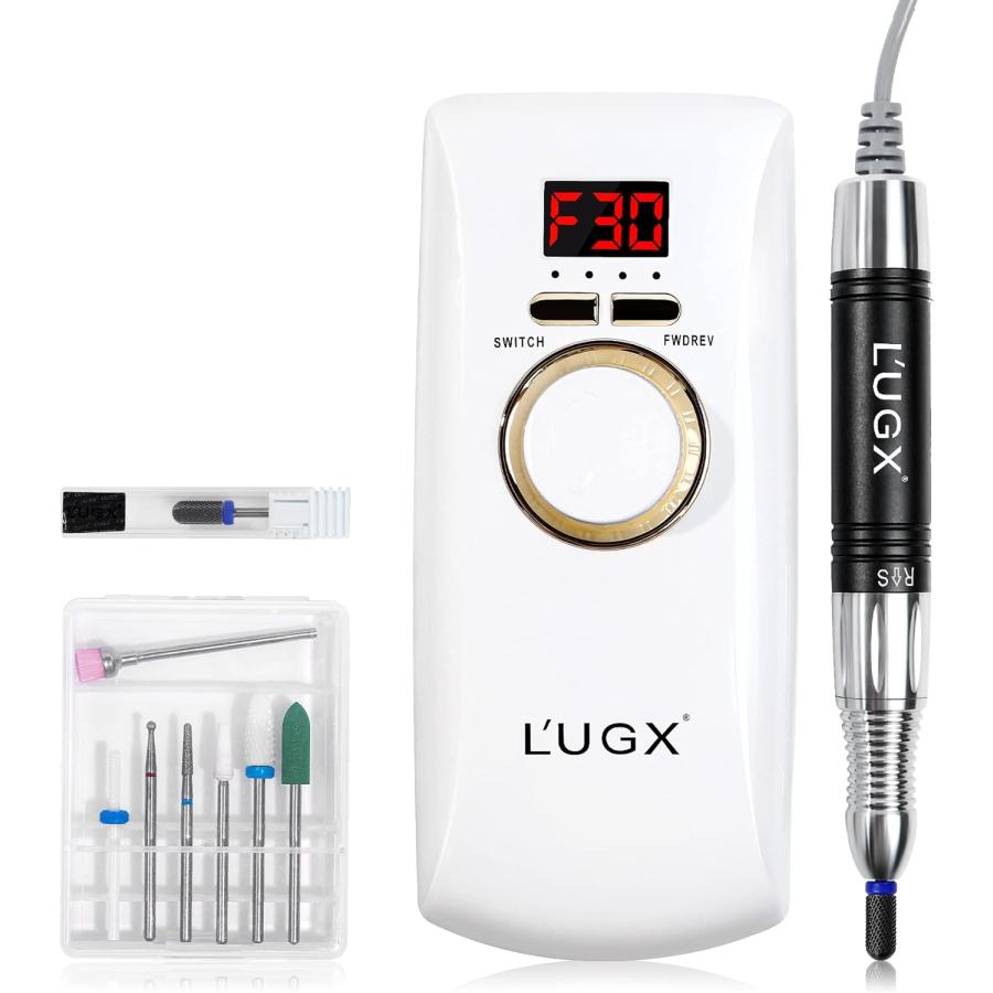 L'UGX 電動ネイルマシン 30000RPM プロ ネイルドリル 研磨 爪磨き