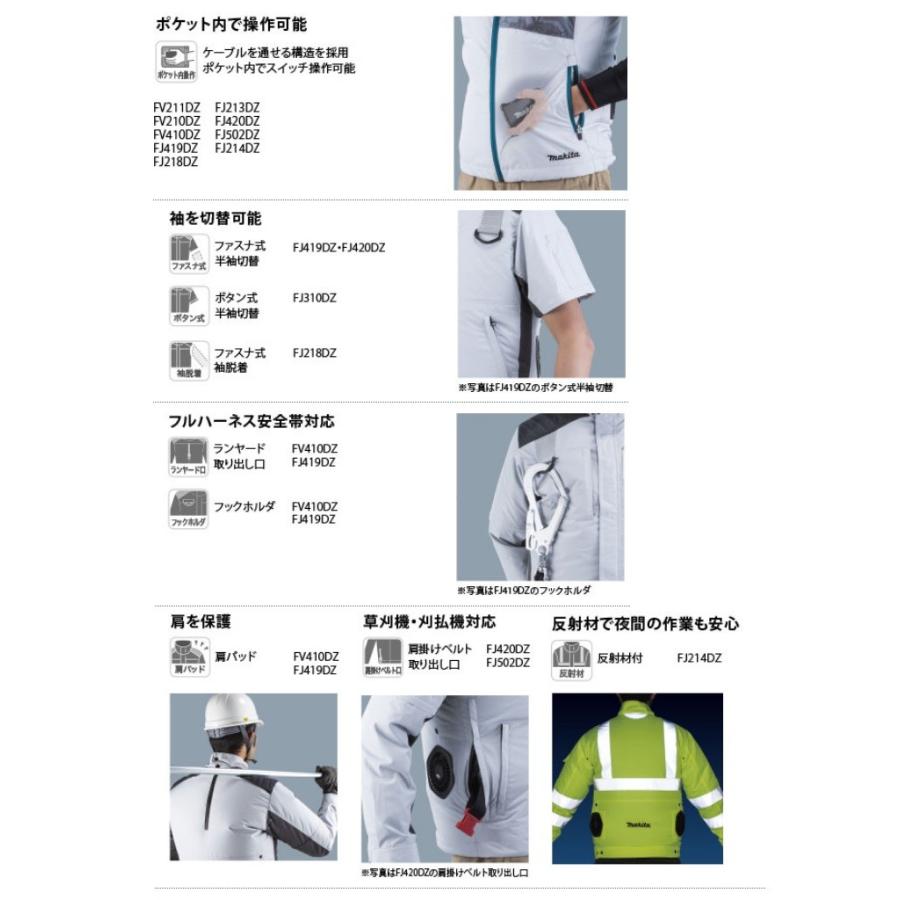 マキタ（makita） 充電式ファンジャケット FJ502DZ M〜3L ツナギ型