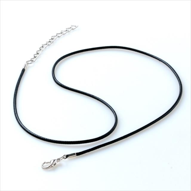 ネックレス紐 5本セット 黒×シルバー カニカン アジャスター付き