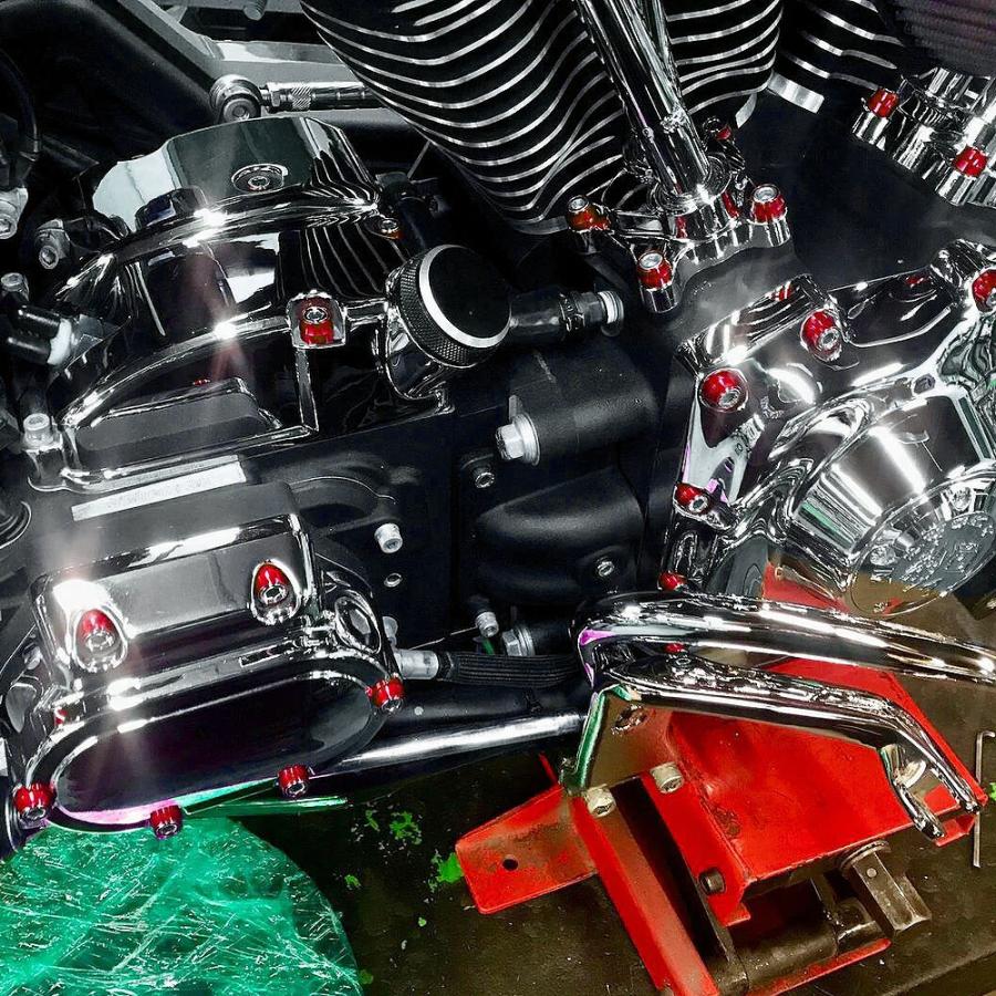 ツインカムエンジン用 Chachos デラックスエンジンボルトキット レッド