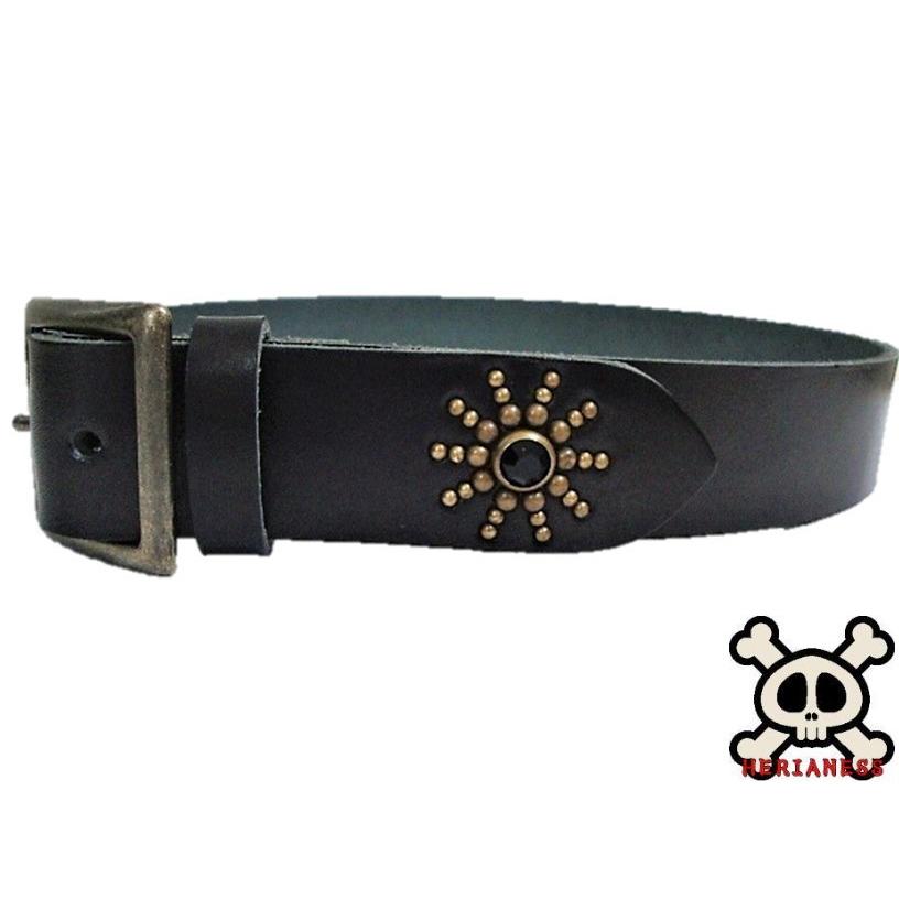 栃木レザー エンドオンリー スタッズベルト 黒 ブラックスポッツ