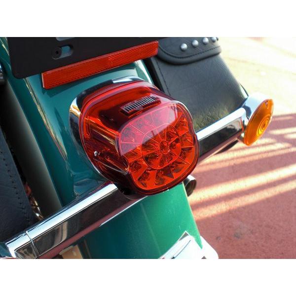 ハーレー用LEDテールランプ スモークレンズ レイダウン ナンバー灯付き