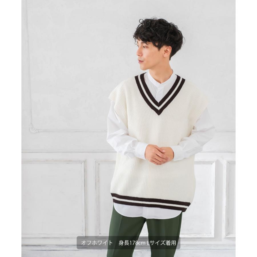 improves（インプローブス） ニット ベスト Vネック ビッグシルエット