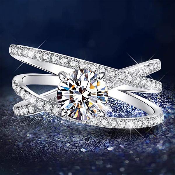 指輪 レディース 3連 豪華 18金 1カラット 大粒 贅沢 エタニティ