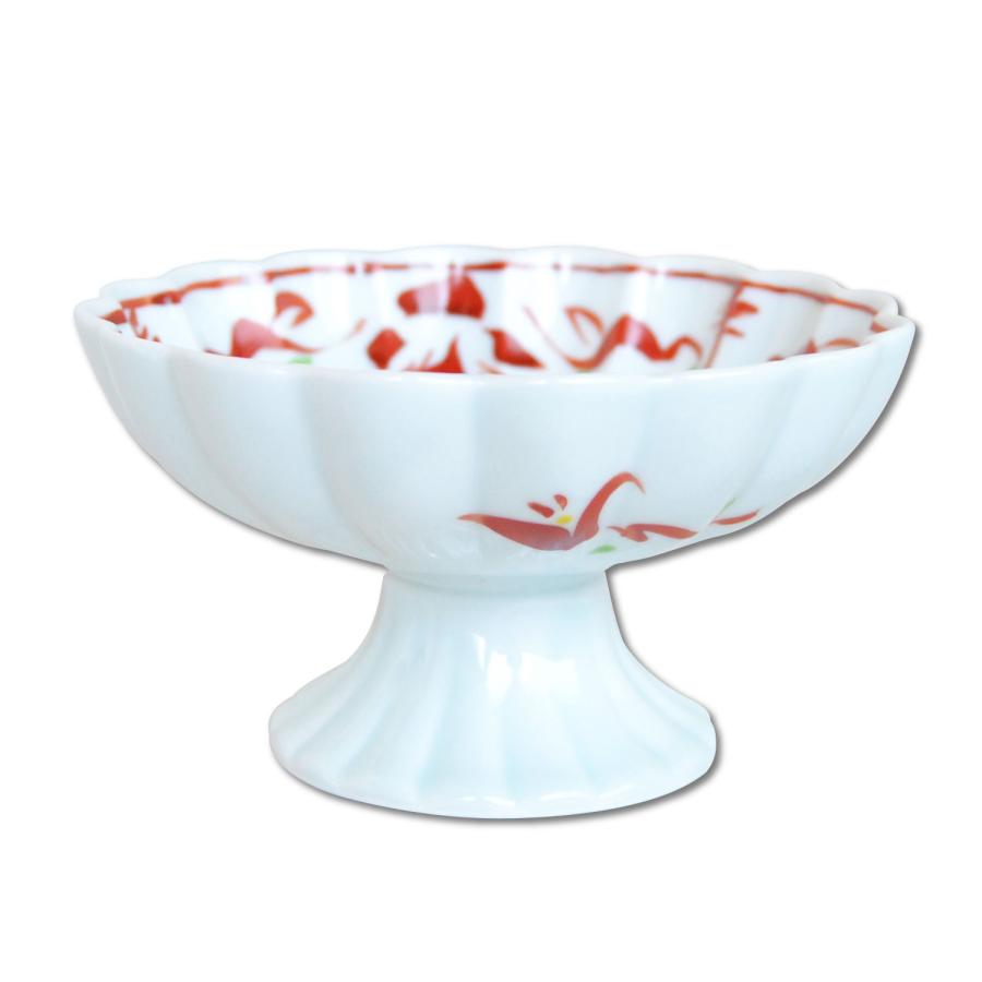 小鉢 高台 足つき 和食器 おしゃれ 有田焼 赤絵万暦 高台菊小鉢