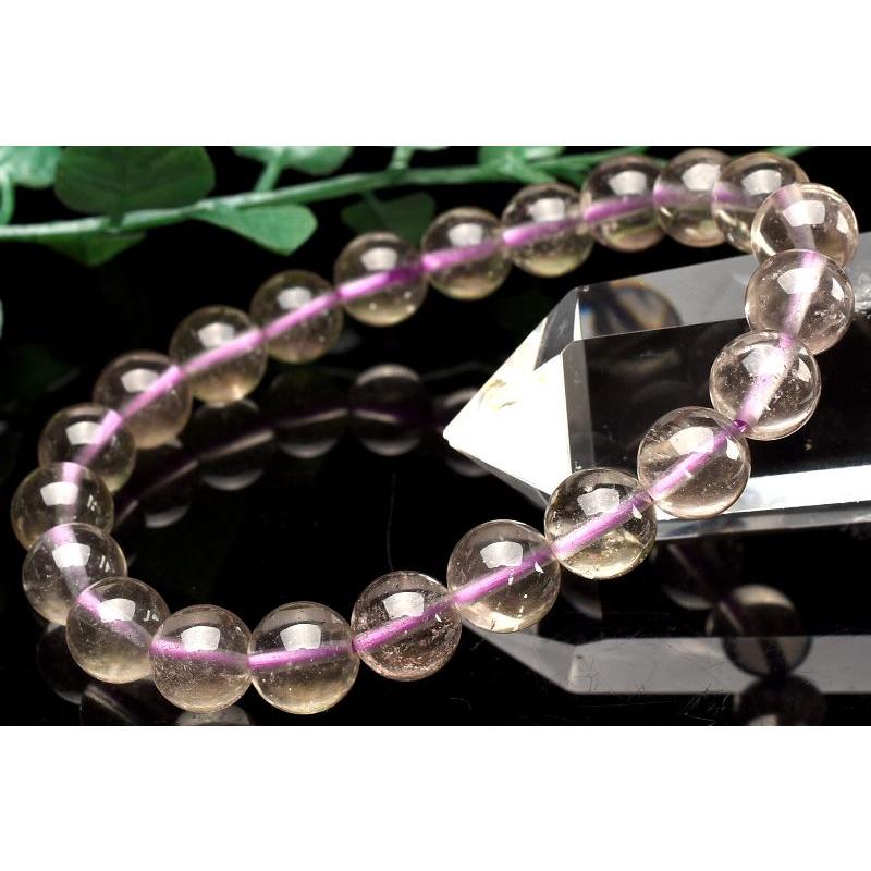 1点物】希少◇スモーキー パープルリビアングラス 8.5mm ブレスレット