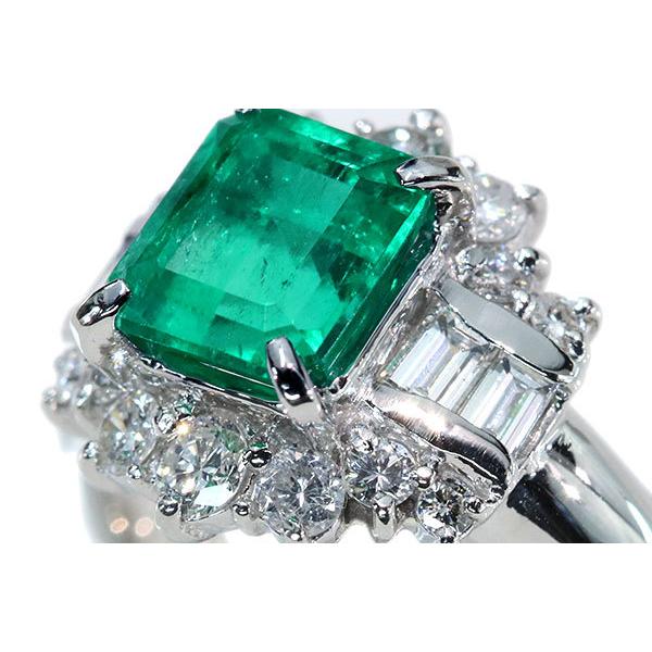 エメラルド リング/指輪 1.620カラット プラチナ900 PT900 上質 高い