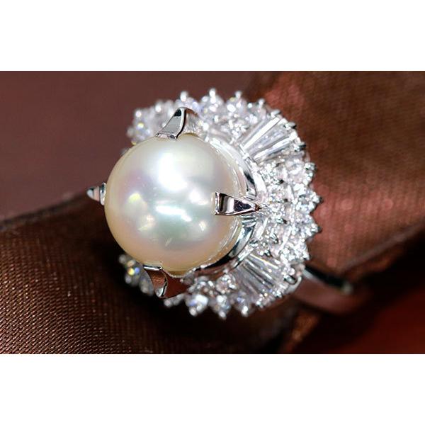 南洋真珠/パール リング/指輪 10.2ミリ位 プラチナ900 PT900 豪華