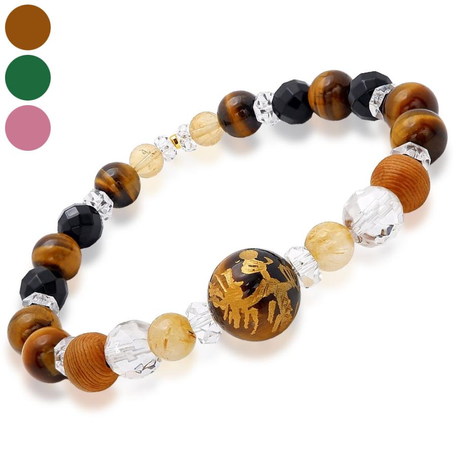 ブレスレット パワーストーン 屋久杉 18金 開運 天然石 水晶 数珠