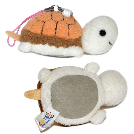 ぬいぐるみ カメ スマホ 携帯 液晶クリーナー ストラップ マスコット