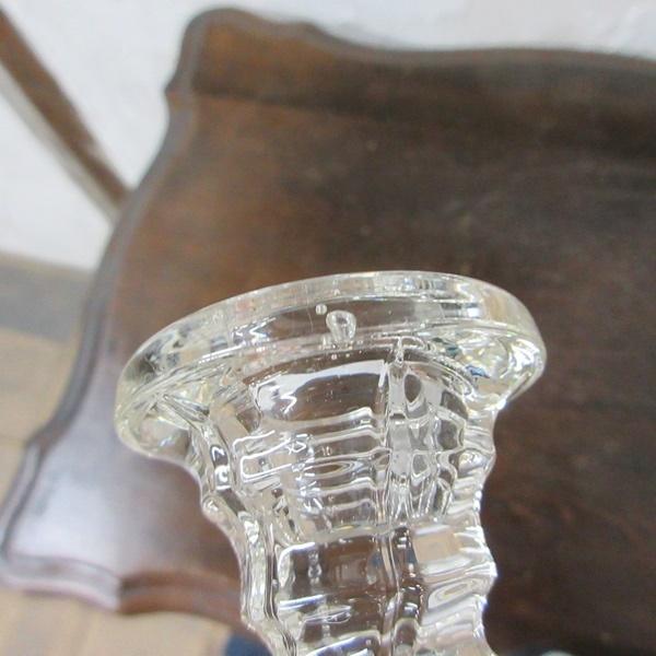 イギリス アンティーク ガラス ペア キャンドルホルダー キャンドル