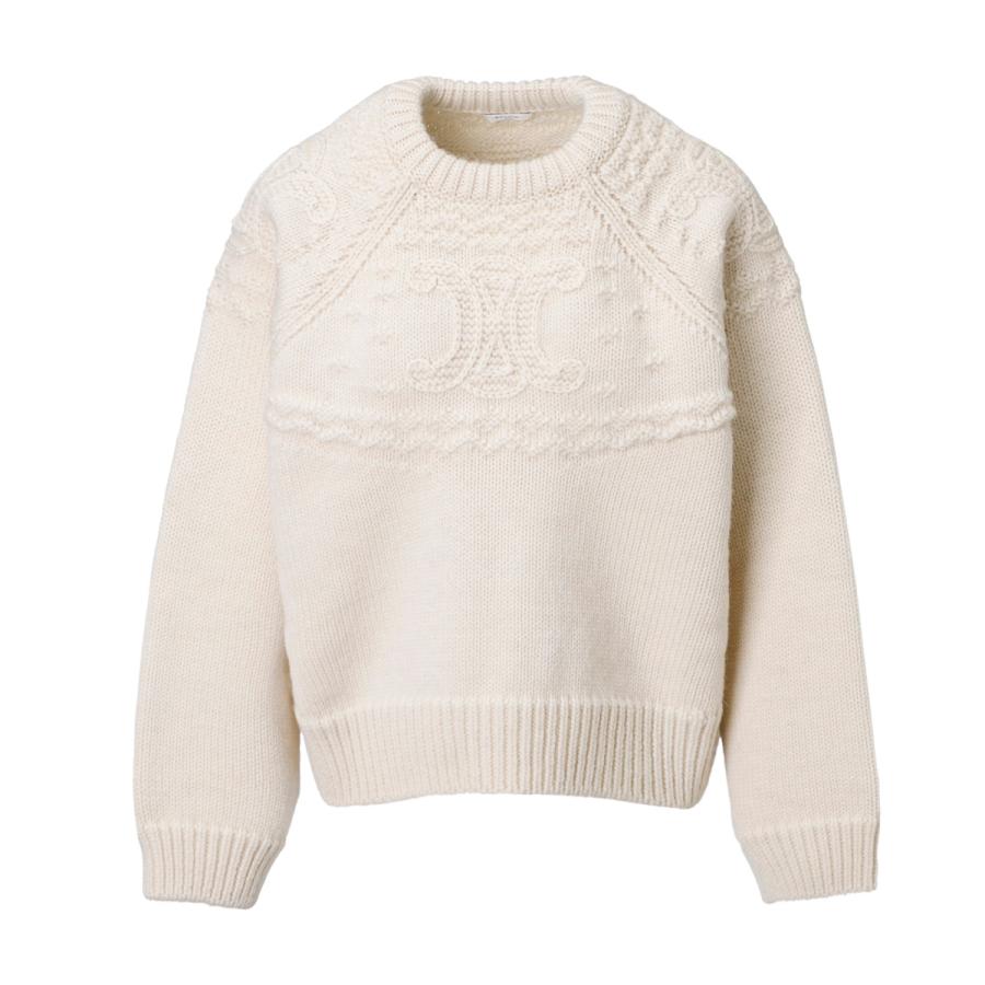 CELINE（セリーヌ） クルーネックニット セーター ホワイト レディース