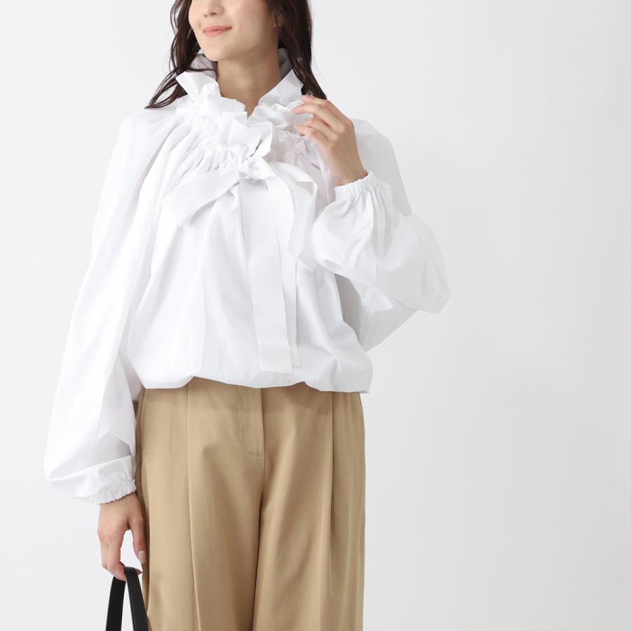 PATOU（パトゥ） ブラウス GG LONG SLEEVES TOP ホワイト レディース