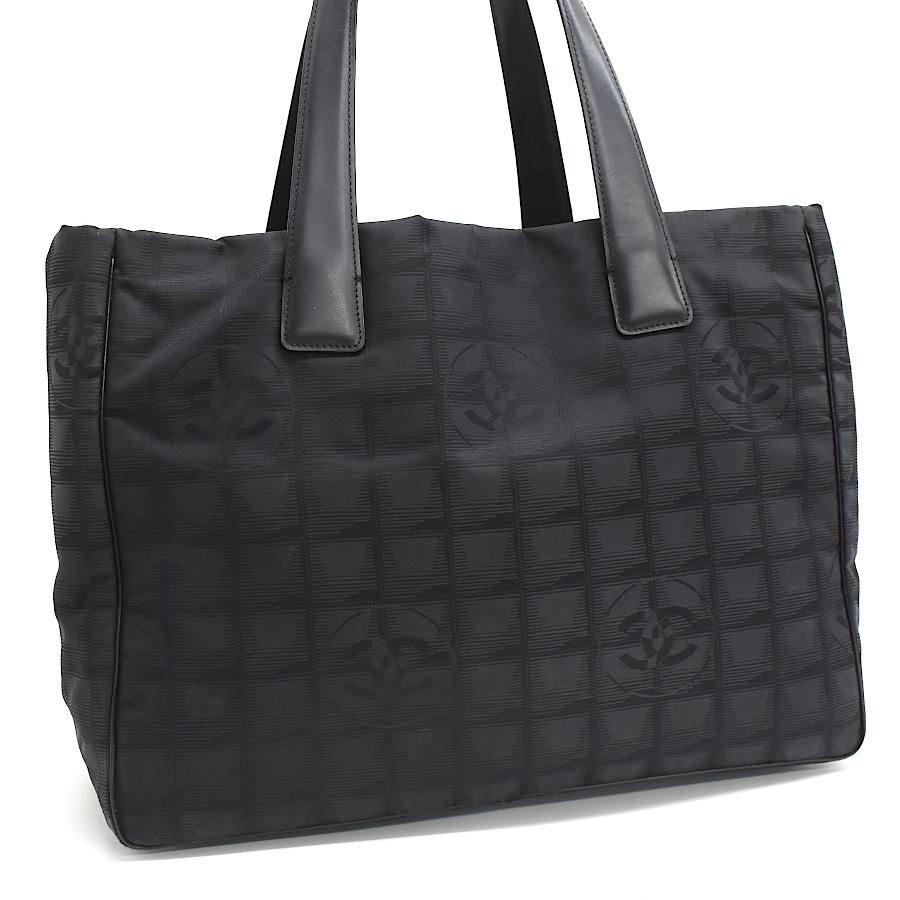 ニュートラベルライン シャネル トートバッグ ナイロン ブラック