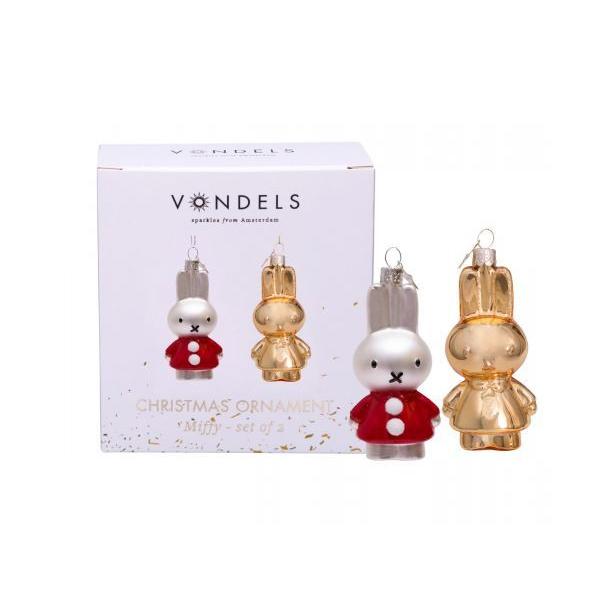 Miffy ガラス オーナメント ゴールドミッフィー サンタドレス