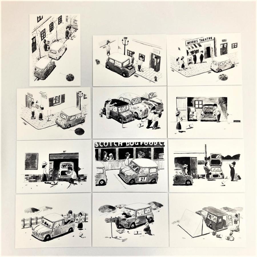 クラシックミニ イラストポストカードセット : ミニマルヤマ - 通販