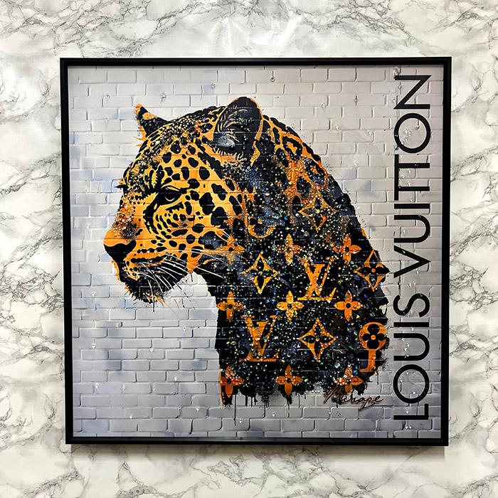 送料無料 クリスタルアートパネル オマージュアートパネル レオパード