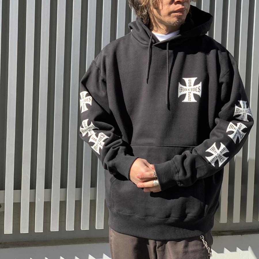 MRV by Mr.vibes パーカー フーディー IRON CROSS P/O HOODIE