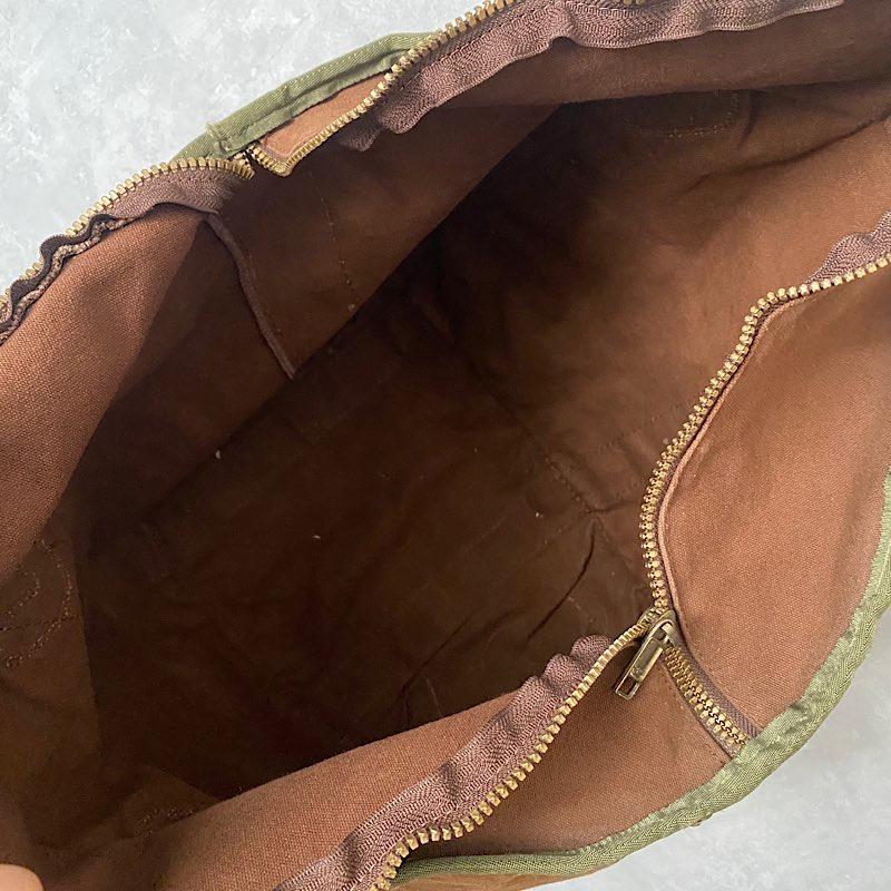 90's L.L BEAN Leather Handle Canvas Tote BAG BROWN/LARGE 90年代