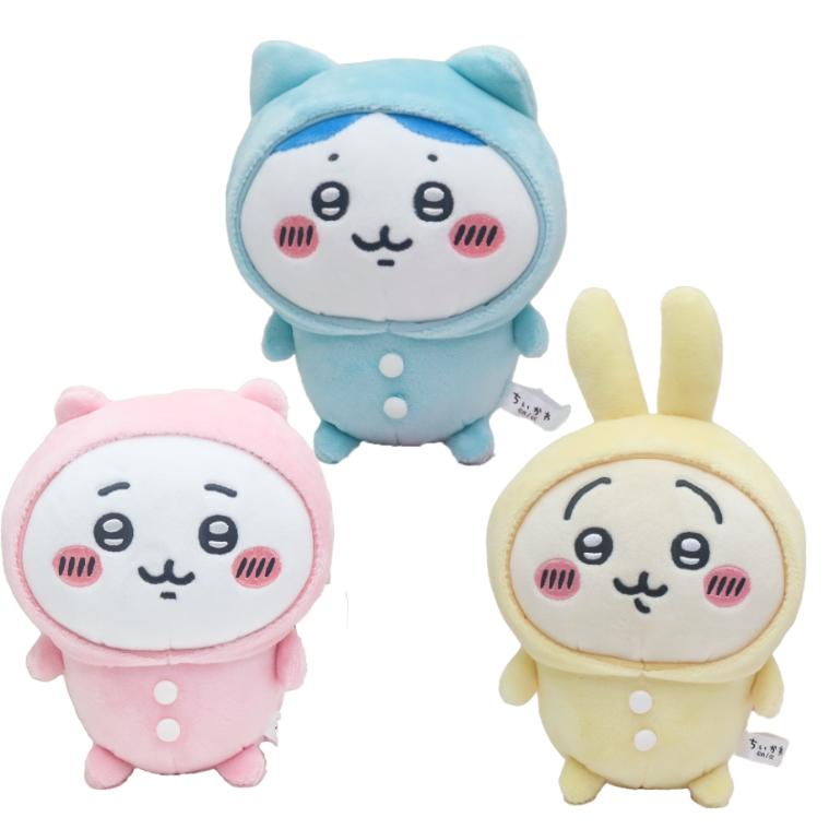 ちいかわ ぽてたまぬいぐるみ（IW)パジャマパーティ 猫柄 ハチワレ 白