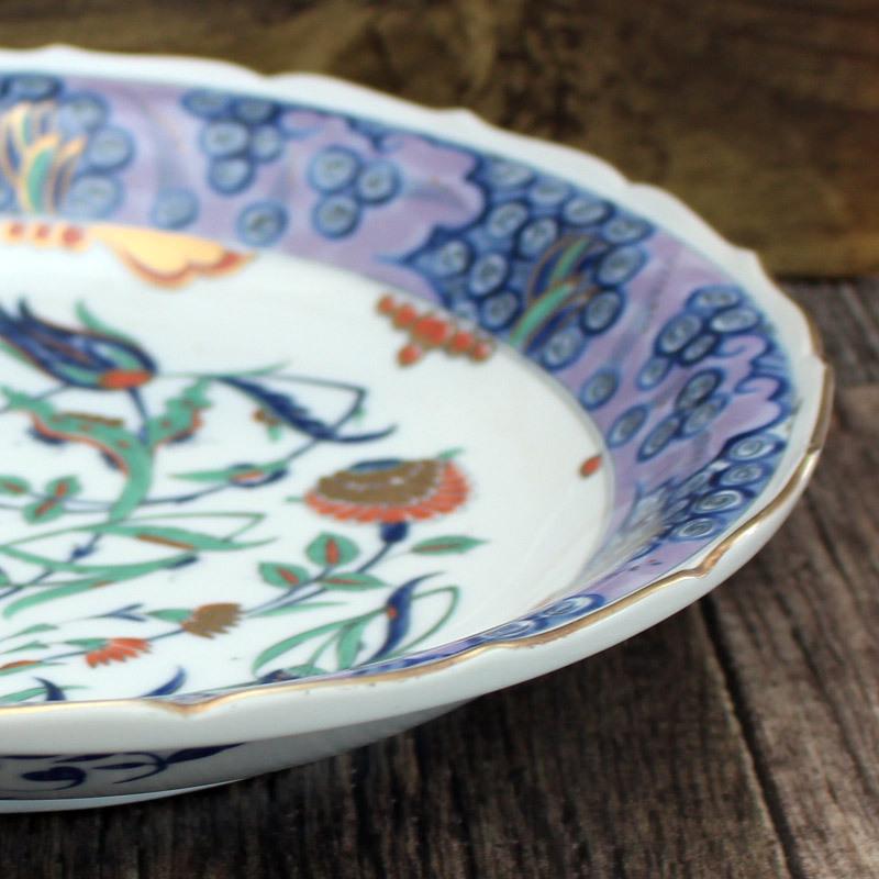 大皿 食器 トルコ IZNIK ナチュラル タイル 飾り皿 植物 高級食器