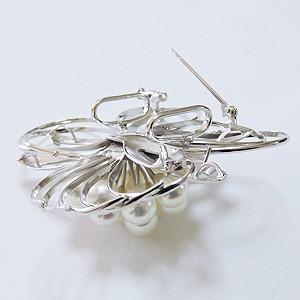 リ*ン様 本真珠 パールブローチ 帯留め SILVER950 アコヤ本真珠