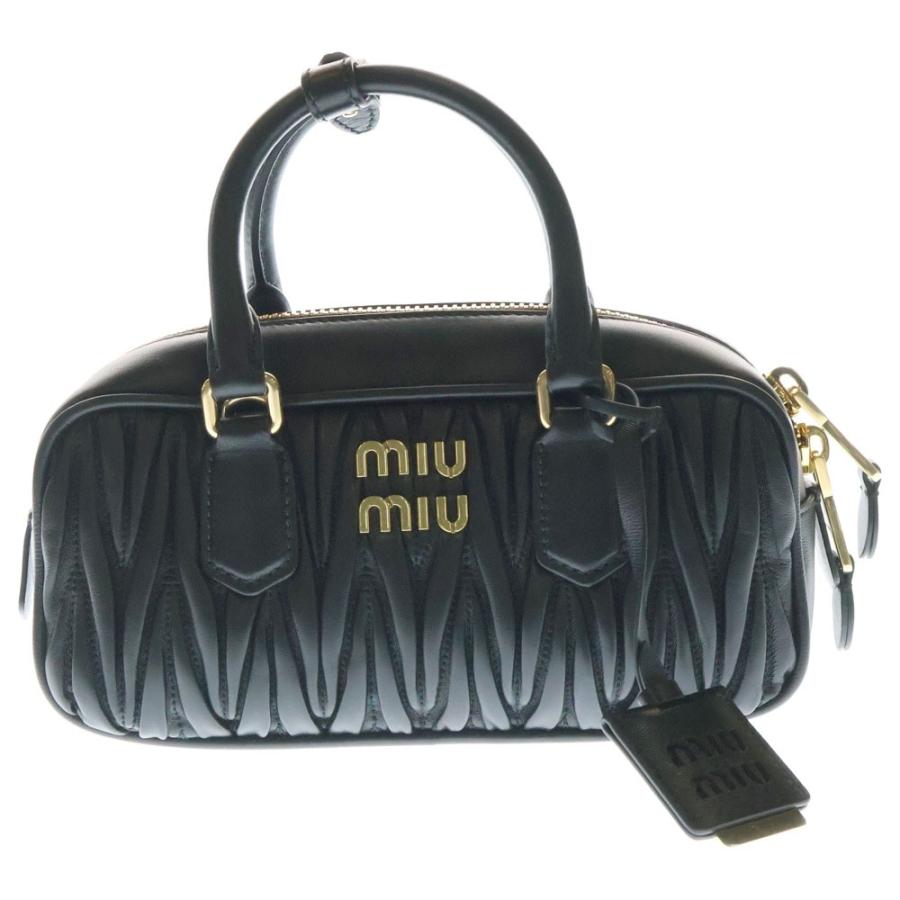 miumiu ミュウミュウ アルカディ マテラッセ スモール ブラック レザー