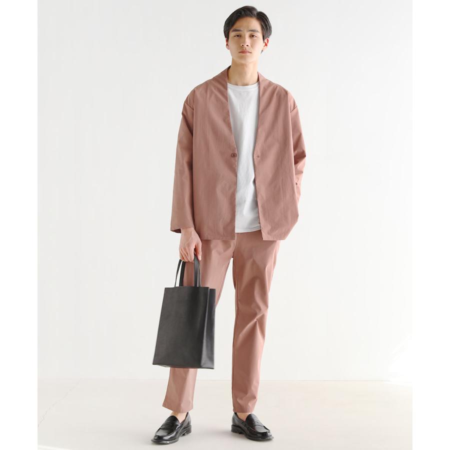 セットアップ メンズ 抗菌防臭加工 ノーカラージャケット イージー