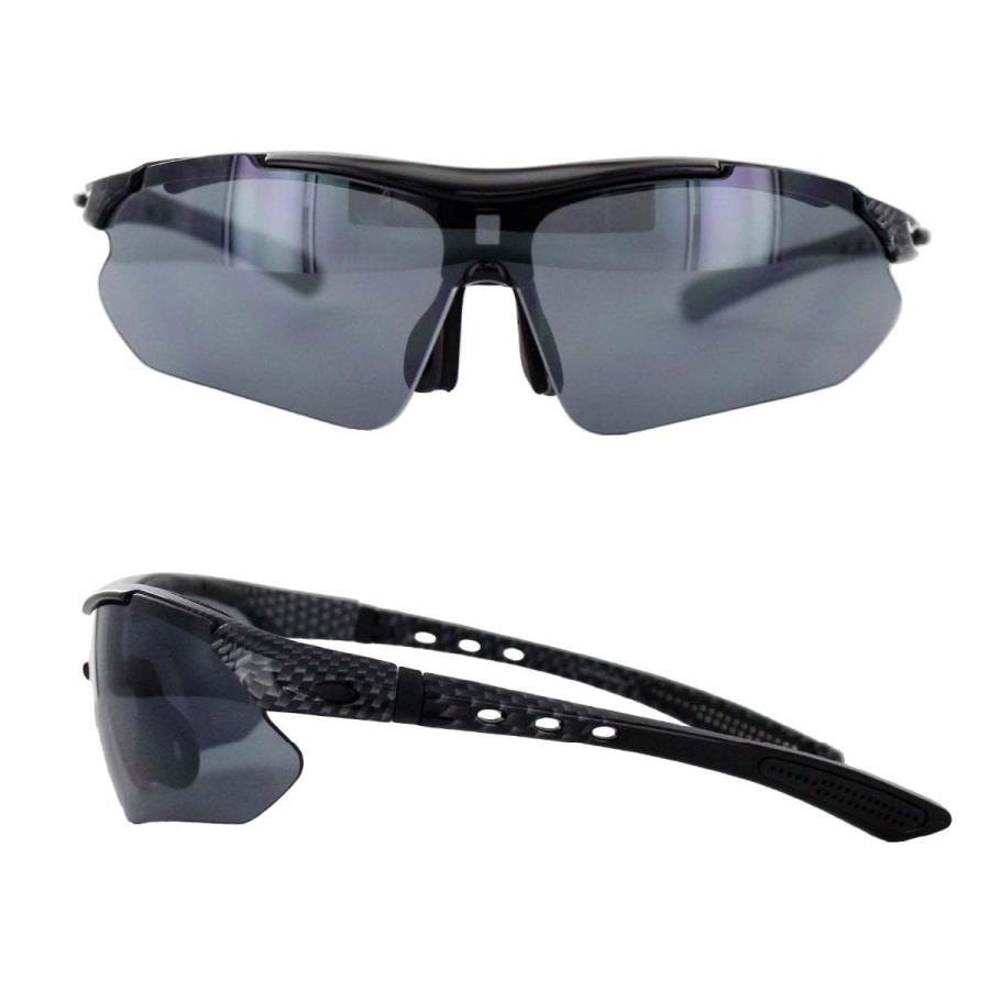 4枚の交換レンズ付き サングラス 偏光レンズ 透明 野球 釣り 自転車