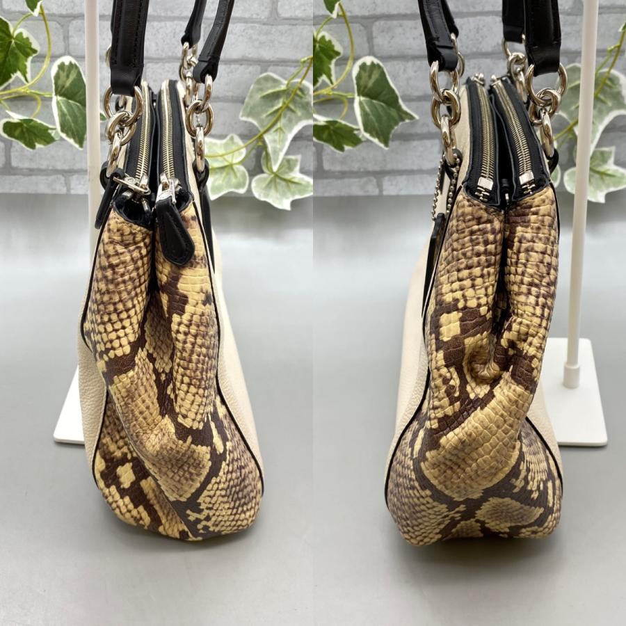 良品 COACH コーチ トートバッグ パイソン チャーム ターンロック 公式