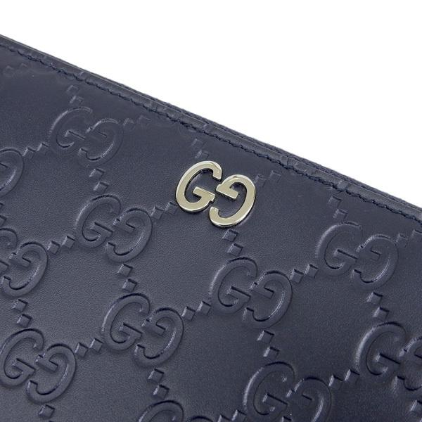 GUCCI（グッチ） 財布 レディース長財布 アウトレット レザー ネイビー